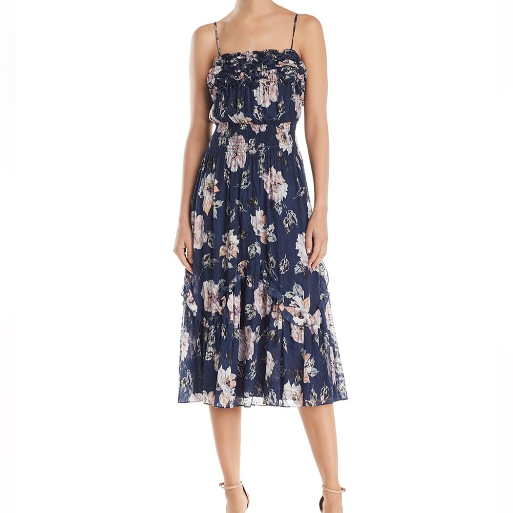 Rebecca Taylor Magnolia Ruffle Midi Dress